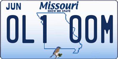 MO license plate OL1O0M
