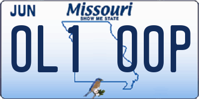 MO license plate OL1O0P