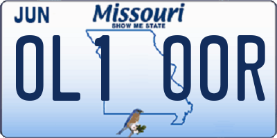 MO license plate OL1O0R
