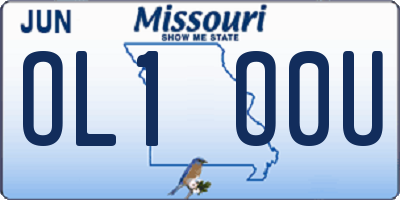 MO license plate OL1O0U