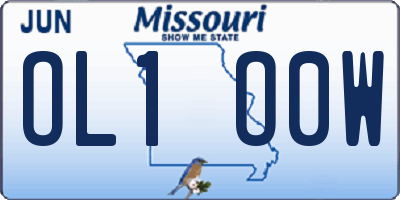 MO license plate OL1O0W