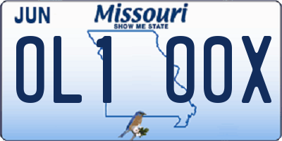 MO license plate OL1O0X