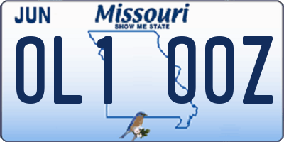 MO license plate OL1O0Z