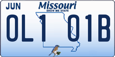 MO license plate OL1O1B