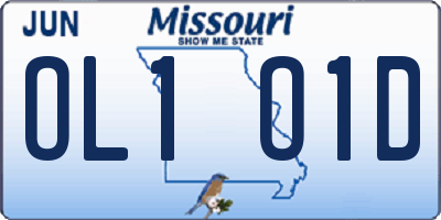 MO license plate OL1O1D