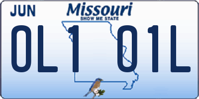 MO license plate OL1O1L