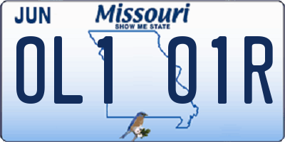MO license plate OL1O1R