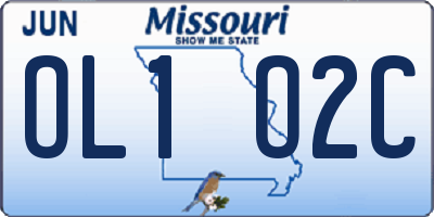MO license plate OL1O2C