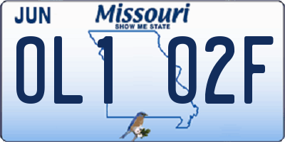 MO license plate OL1O2F