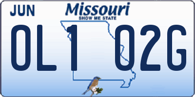 MO license plate OL1O2G