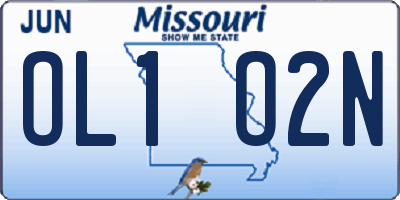MO license plate OL1O2N
