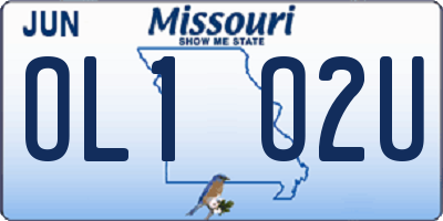MO license plate OL1O2U
