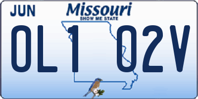 MO license plate OL1O2V