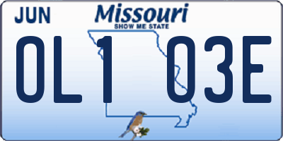 MO license plate OL1O3E