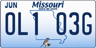MO license plate OL1O3G