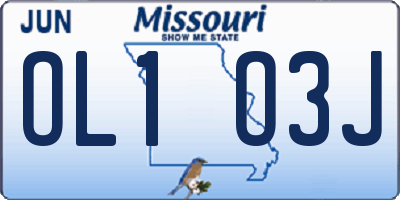 MO license plate OL1O3J