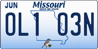 MO license plate OL1O3N