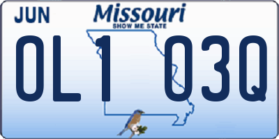 MO license plate OL1O3Q