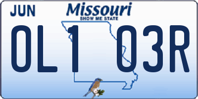 MO license plate OL1O3R