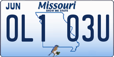 MO license plate OL1O3U