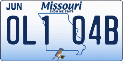 MO license plate OL1O4B