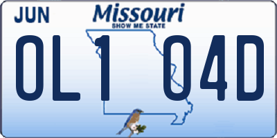 MO license plate OL1O4D