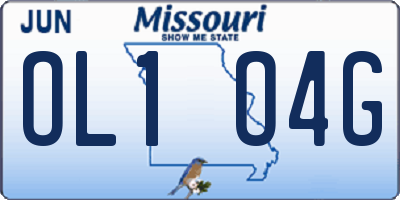 MO license plate OL1O4G