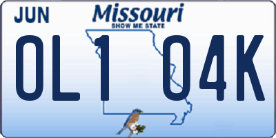 MO license plate OL1O4K