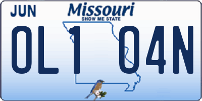 MO license plate OL1O4N