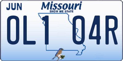 MO license plate OL1O4R