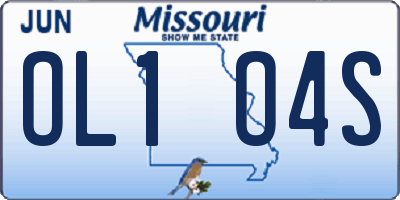 MO license plate OL1O4S