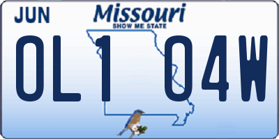 MO license plate OL1O4W