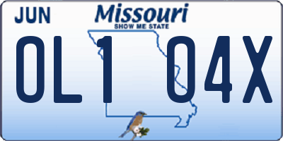MO license plate OL1O4X