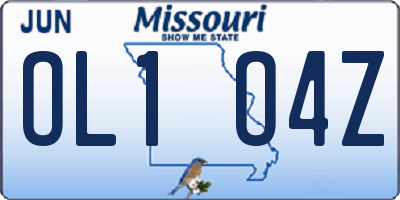 MO license plate OL1O4Z