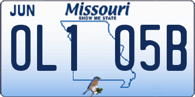 MO license plate OL1O5B