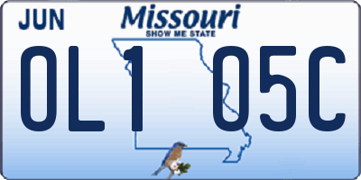 MO license plate OL1O5C