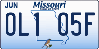 MO license plate OL1O5F