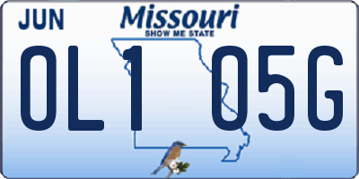 MO license plate OL1O5G