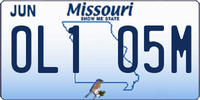 MO license plate OL1O5M
