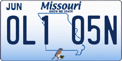 MO license plate OL1O5N