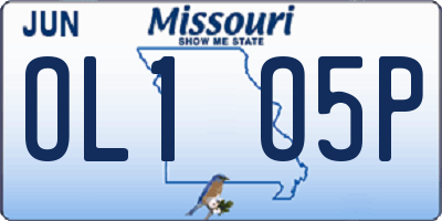 MO license plate OL1O5P