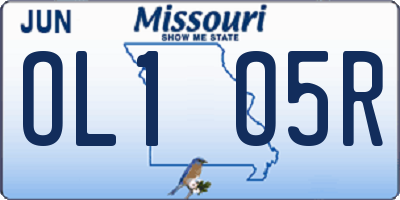 MO license plate OL1O5R