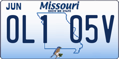 MO license plate OL1O5V