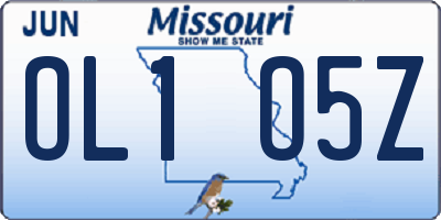 MO license plate OL1O5Z