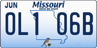 MO license plate OL1O6B