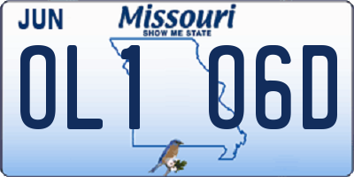 MO license plate OL1O6D
