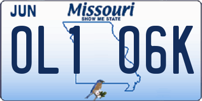 MO license plate OL1O6K