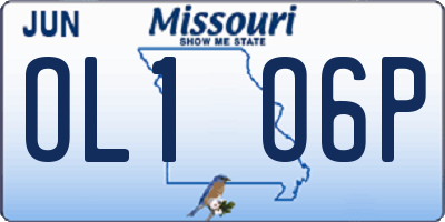 MO license plate OL1O6P