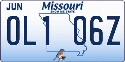 MO license plate OL1O6Z