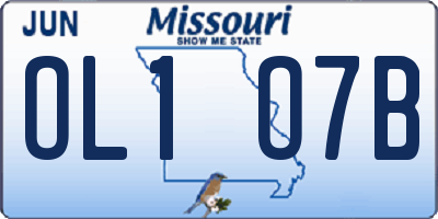 MO license plate OL1O7B